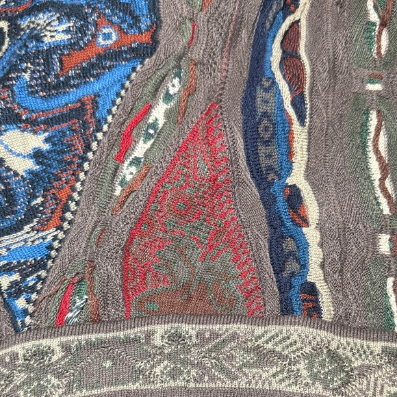 Vintage 90s COOGI Multicolor V-Neck Men's Sweater Medium - Picture 9 of 10